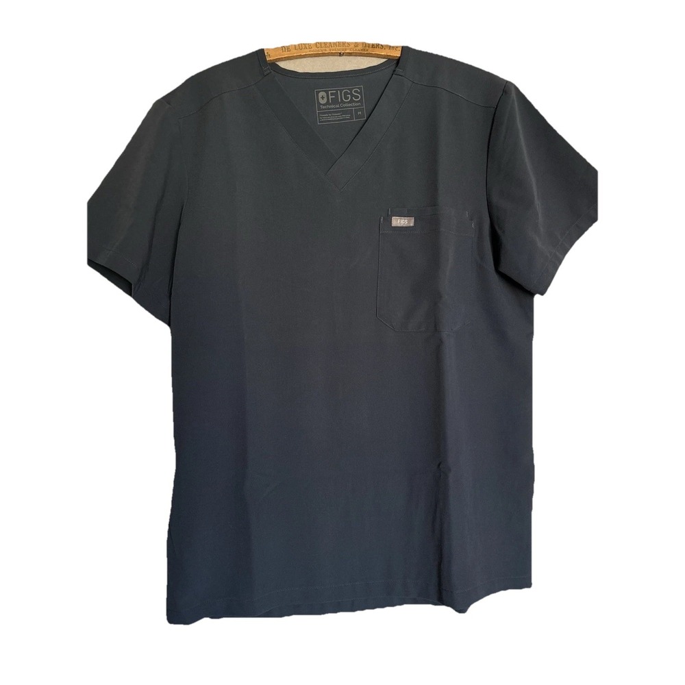 Figs Men's Medium Double Pocket V-Neck Scrub Top Medical Spa Clinic Utility